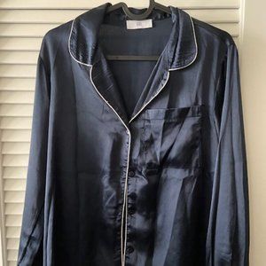 Silk-style blouse/ shirt navy
